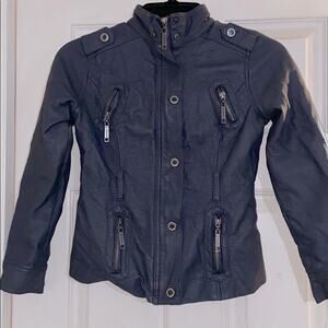 Charcoal Gray Jacket (Leather Look)
